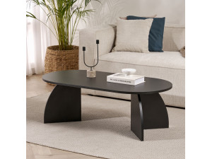 Couchtisch aus Holz "Melina" 120 x 60 x 40 cm - Schwarzes Holz 2