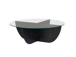 Couchtisch aus Glas "Liya" 90 x 90 x 30 cm - Holz Schwarz