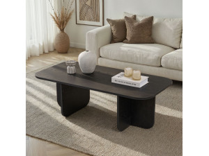 Couchtisch aus Holz "Akira" 120 x 60 x 41 cm - Schwarzes Holz 2