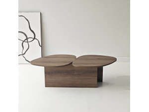 Couchtisch aus Holz "Stones" 125 x 60 x 38 cm - Nussbaum 2