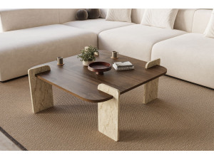 Couchtisch aus Holz "Afrolli" - 90 x 90 x 35 cm - Braun 2