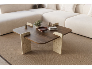 Couchtisch aus Holz "Poalla" - 90 x 90 x 35 cm - Braun 2