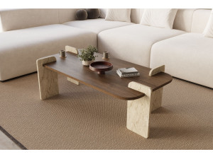 Couchtisch aus Holz "Leapiri" - 120 x 60 x 35 cm - Braun 2