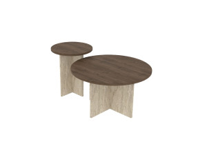 Couchtisch-Set aus Holz "Private" 70 x 70 x 40 cm - Walnussholz