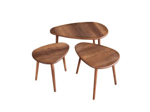 Couchtisch-Set aus Holz "Alvin" 80 x 52 x 50 cm - Walnussholz