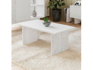 Couchtisch aus Holz "Ravello" - 90 x 50 x 40 cm - Weiß 2