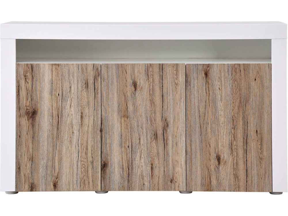 Schrank LED  "Bogota" - 155 x 40 x 92 cm - Eiche/  weiß lackiert