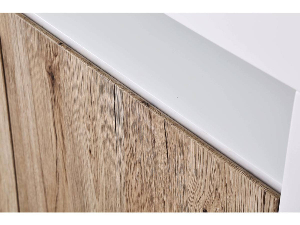 Schrank LED  "Bogota" - 155 x 40 x 92 cm - Eiche/  weiß lackiert