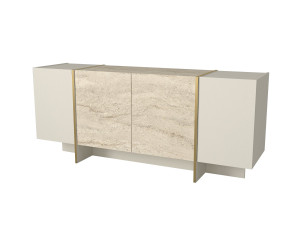 Anrichte aus Holz "Veyron" - 180 x 46 x 75 cm - Travertin, Sandstein