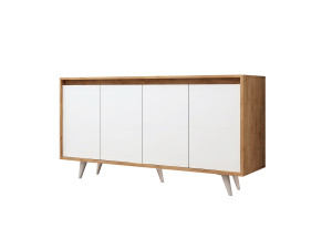 Anrichte aus Holz "Shans" - 140 x 40 x 86 cm - Weiß