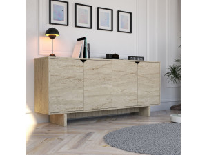 Anrichte aus Holz "Turan" - 180 x 40 x 81 cm - Travertin 2