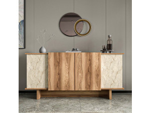 Anrichte aus Holz "Diana" - 180 x 40 x 81 cm - Travertin 2