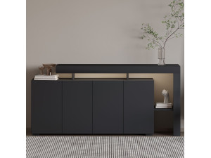Holzanrichte "Beliz" - 170 x 35 x 80 cm - Anthrazit 2