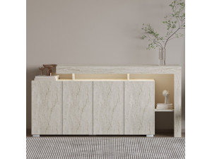 Anrichte aus Holz "Beliz" - 170 x 35 x 80 cm - Travertin 2