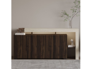Holzanrichte "Beliz" - 170 x 35 x 80 cm - Travertin / Nussbaum 2