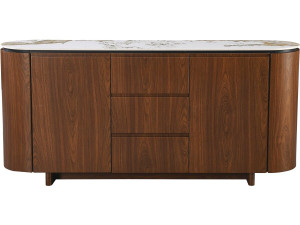 Anrichte aus Holz mit Keramikplatte "Stonea" - 180 x 40 x 85 cm - Braun
