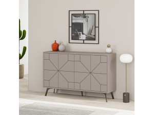 Holzanrichte "Dune" - 123 x 35 x 62 cm - Helles Mokka 2