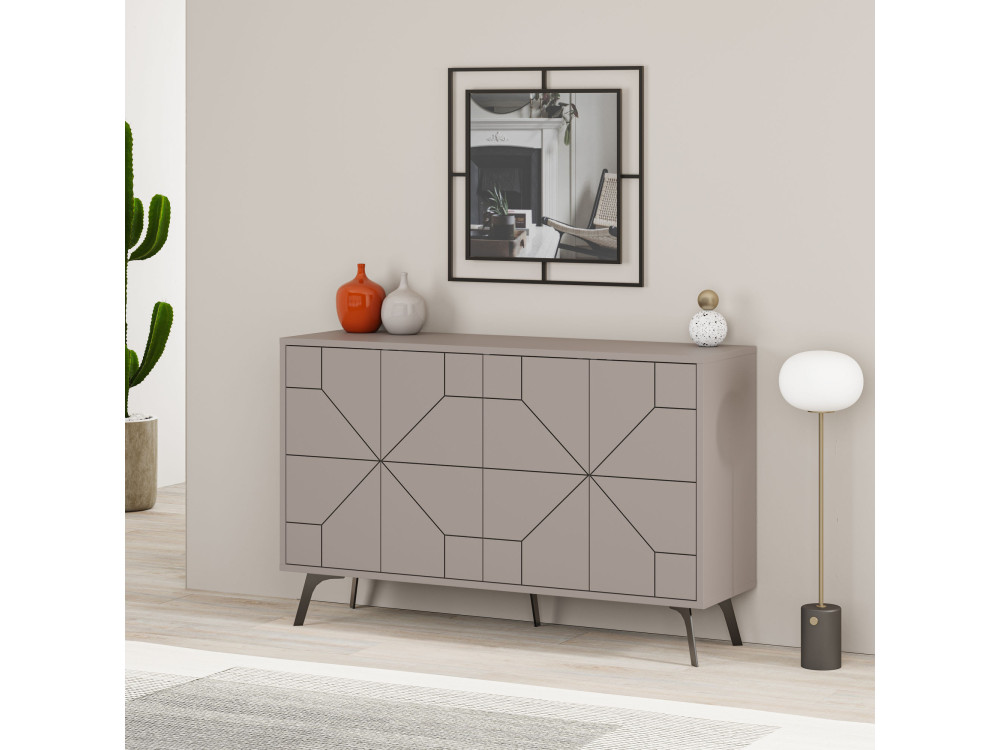 Holzanrichte "Dune" - 123 x 35 x 62 cm - Helles Mokka