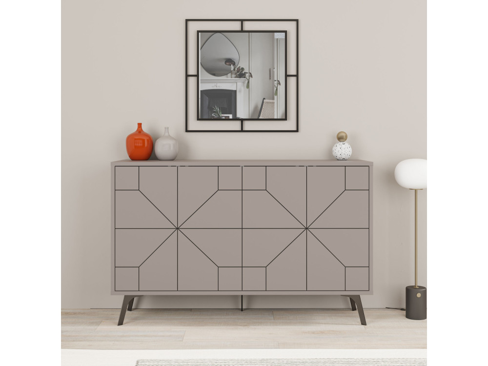 Holzanrichte "Dune" - 123 x 35 x 62 cm - Helles Mokka
