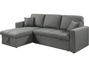 Ecksofa, umwandelbar/wendebar, Bubble-Stil "Alain" - 3-Sitzer - Grau