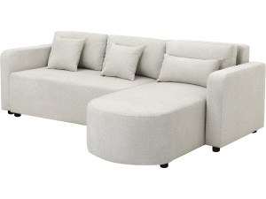 Ecksofa mit Stoffbezug, umwandelbar/wendebar, "Charles" - 3-Sitzer - Beige