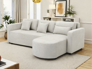 Ecksofa mit Stoffbezug, umwandelbar/wendebar, "Charles" - 3-Sitzer - Beige 2