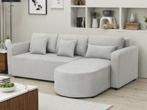 Ecksofa mit Stoffbezug, umwandelbar und reversibel "Charles" - 3-Sitzer - Grau 2