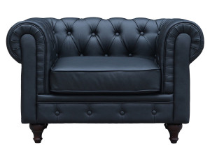 Chesterfield Sessel "Aliza" - 111 x 82 x 70 cm - Schwarz 2