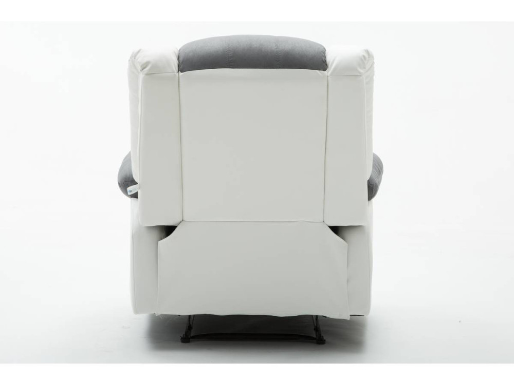 Relax-Sessel "Buckingham" - 85 x 93 x 100 cm - Weiß / Hellgrau