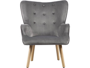 Sessel aus Samt skandinavischer Stil "Odense" - 73 x 81 x 92,5 cm - 1 Person - Grau 2