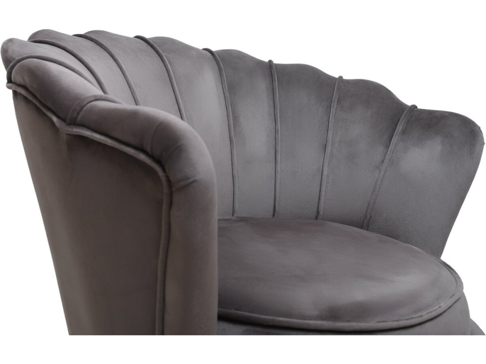 Sessel aus Samt "Floria" - 75 x 68 x 77,5 cm - Grau