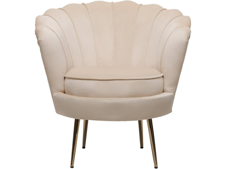 Sessel aus Samt "Floria" - 70 x 73 x 76 cm - Beige