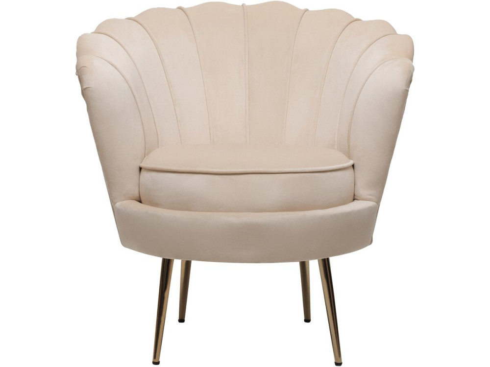 Sessel aus Samt "Floria" - 70 x 73 x 76 cm - Beige