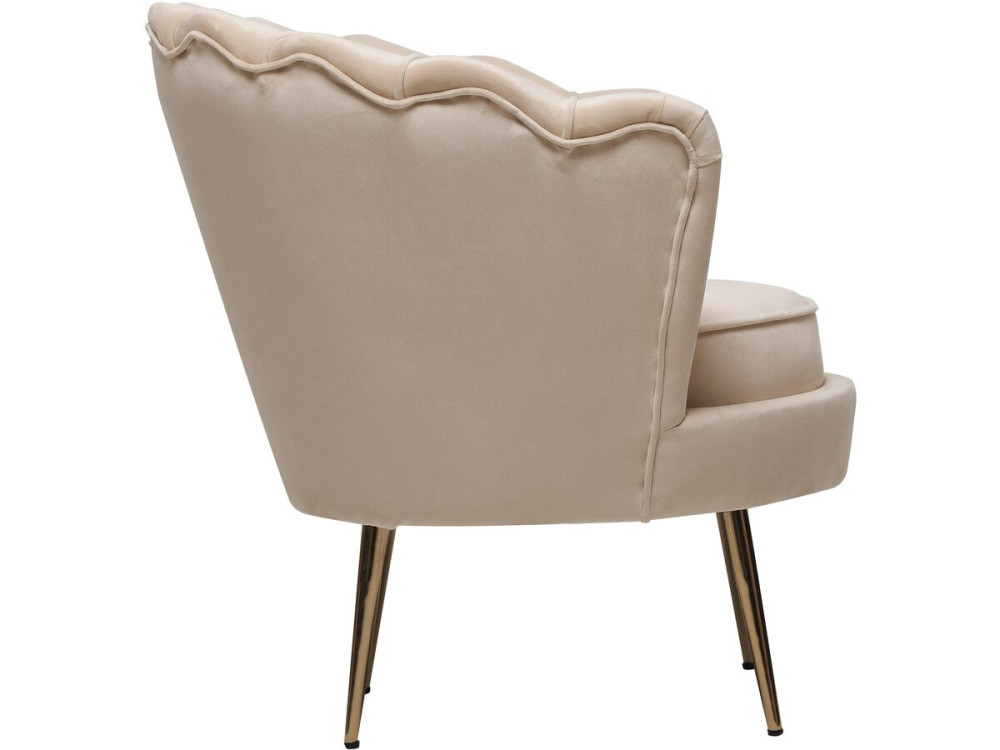 Sessel aus Samt "Floria" - 70 x 73 x 76 cm - Beige