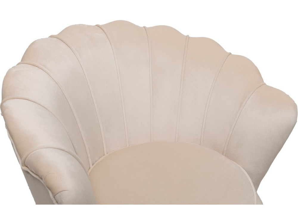 Sessel aus Samt "Floria" - 70 x 73 x 76 cm - Beige