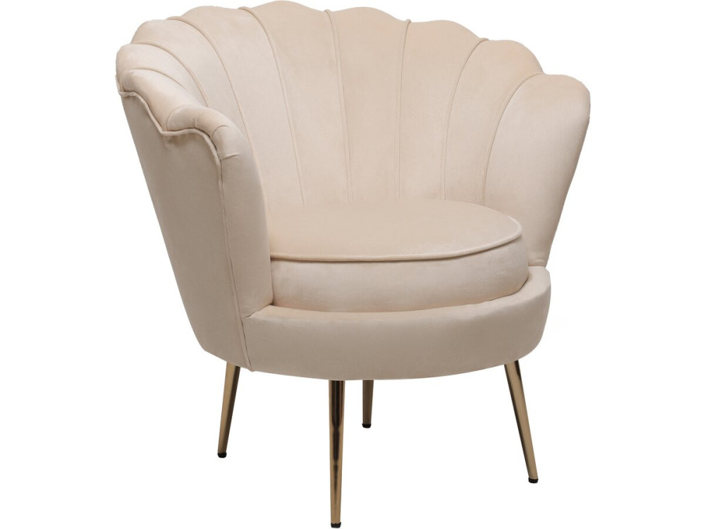 Sessel aus Samt "Floria" - 70 x 73 x 76 cm - Beige