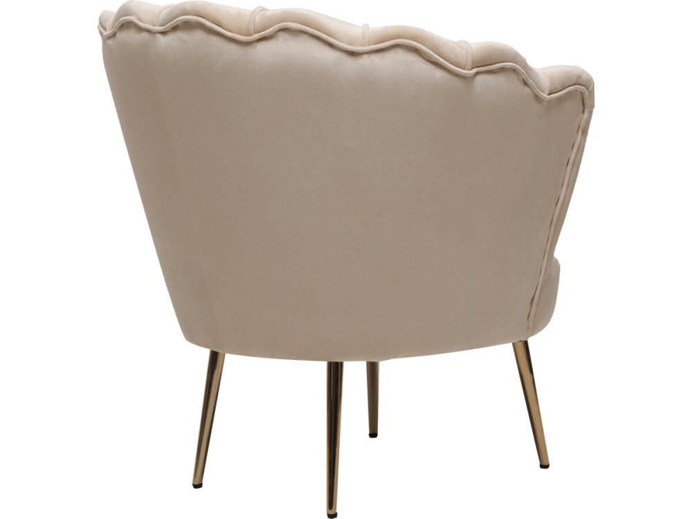 Sessel aus Samt "Floria" - 70 x 73 x 76 cm - Beige