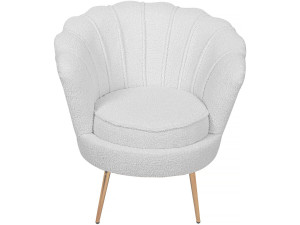 Sessel aus Bouclé-Stoff "Floria" - 75 x 68 x 77,5 cm -  Weiß 2