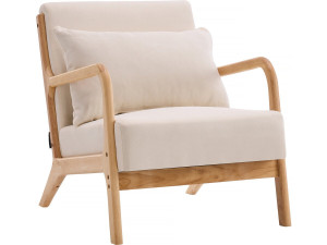 Sessel "Clinton" aus Holz im skandinavischen Stil - Beige