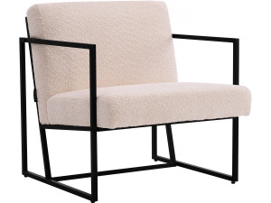 Sessel aus Samt und Metall "Kennedy" - 73. 5 x 75,5 x 81 cm - Creme