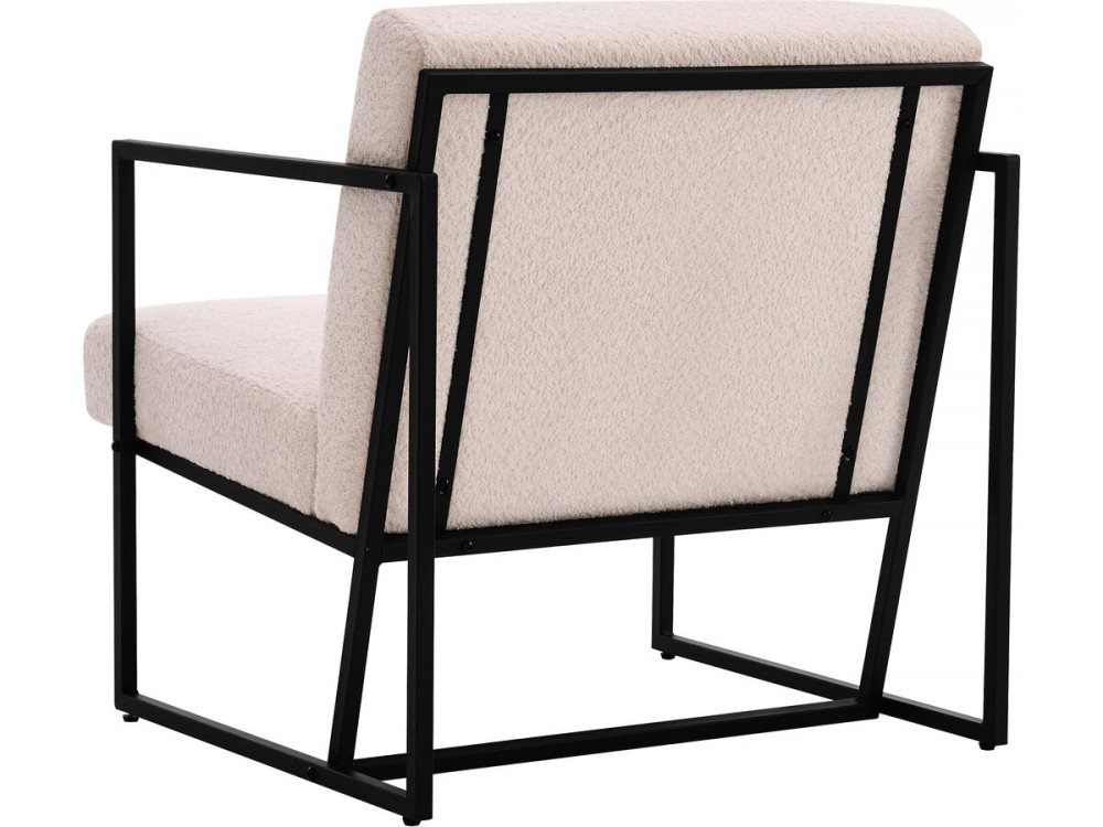 Sessel aus Samt und Metall "Kennedy" - 73. 5 x 75,5 x 81 cm - Creme
