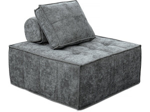 Sessel aus strukturiertem Stoff „Velluto” – 96 x 100 x 89 cm – Grau