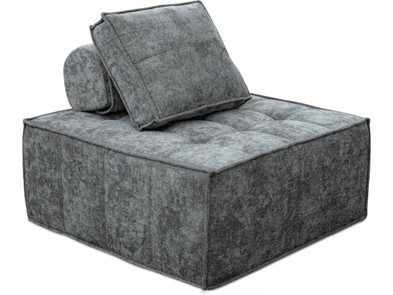 Sessel aus strukturiertem Stoff „Velluto” – 96 x 100 x 89 cm – Grau