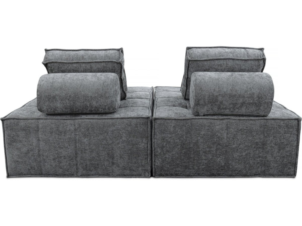 Sessel aus strukturiertem Stoff „Velluto” – 96 x 100 x 89 cm – Grau