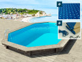 Holzpool "Brazilia" 5,86 x 3,86 x 1,20 m - Luftpolster-Abdeckplane 180 µ - Winterplane 280 g/m²