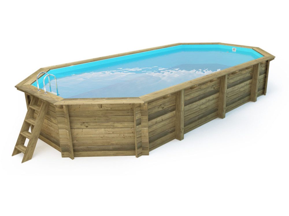 Holzpool "Ibiza 145" - 8,57 x 4,57 x 1,45 m + Luftpolster-Abdeckplane  180 µ + Winterplane 280 g/m²