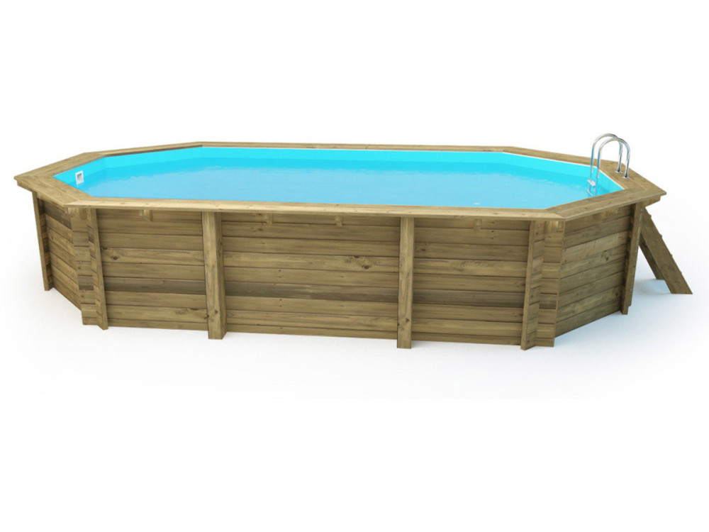 Holzpool " Brazilia 130 " 5.86 x 3.86 x 1.30 M - Luftpolsterfolie 180 µ - Winterplane 280 g/M²