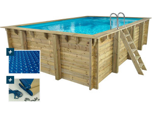 Pool Rechteckig "Panama 130"- 6.20 x 4.10 x 1.30 m + Luftpolsterfolie 180 µ - Winterplane 280 g/m² +