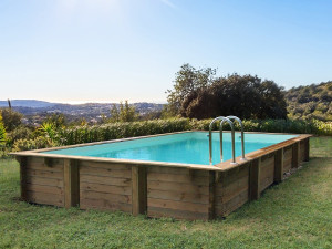 Holzpool-Set rechteckig "Murano" - 12,20 x 6,20 x 1,44 m