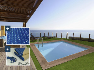 Pool Rechteckig " Zanzibar "- 3.50 x 2.30 x 1.24 m - Luftpolsterfolie 180 µ - Winterplane 280 g/m². 2